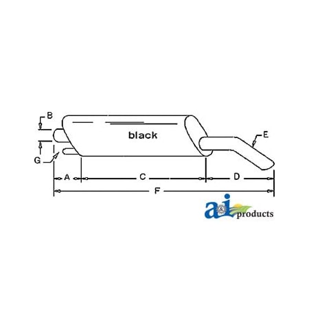 A & I Products Muffler 50" x15" x6" A-E4NN5230AA17M